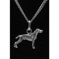 MOOYE ® - Collectie Zilveren Vizsla staande hond draadhaar ketting hanger - klein