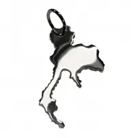 MOOYE ® - Collectie Zilveren Landkaart Thailand ketting hanger