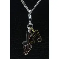 MOOYE ® - Collectie Zilveren Muzieknoten en muzieksleutel tricolour hanger n bedel