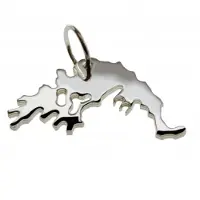 MOOYE ® - Collectie Zilveren Landkaart Griekenland ketting hanger