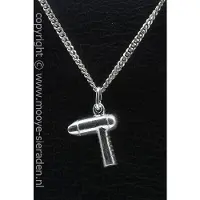 MOOYE ® - Collectie Zilveren F hn 3 ketting hanger