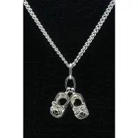MOOYE ® - Collectie Zilveren Babyschoen ketting hanger - dubbel
