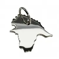 MOOYE ® - Collectie Zilveren Landkaart Estland ketting hanger