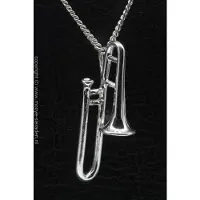 MOOYE ® - Collectie Zilveren Trombone groot ketting hanger
