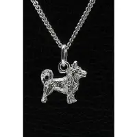 MOOYE ® - Collectie Zilveren Vastgotaspets - Zweedse valhund met staart ketting hanger - klein