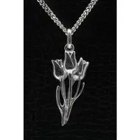 MOOYE ® - Collectie Zilveren Bos tulpen ketting hanger - middel