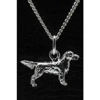 MOOYE ® - Collectie Zilveren Golden retriever ketting hanger - klein