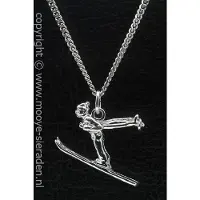MOOYE ® - Collectie Zilveren Schansspringer ketting hanger