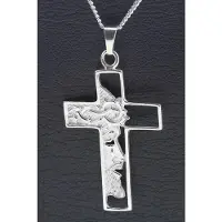 MOOYE ® - Collectie Zilveren Kruis met Jezus gezicht middel ketting hanger