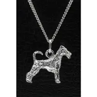 MOOYE ® - Collectie Zilveren Irish terrier met staart ketting hanger - groot