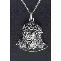 MOOYE ® - Collectie Zilveren Jezus met doornenkroon ketting hanger