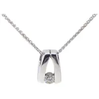 Christian Wit gouden chaton hanger met diamant