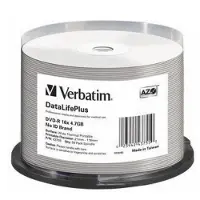 Verbatim DVD-R4,7Gb thermisch-wit non-id, Cakebox van 50 stuks (43755)