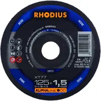 Rhodius Alphaline I XT77 Doorslijpschijf - Extra dun - 125 x 22,23 x 1,5mm - Staal (100st)