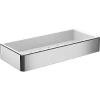 Emco wasmand voor loft, met kunststof inzetstuk, 220 x 36 x 101 mm, chroom/wit, 1 stuk.