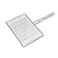 Barbecook - BBQ klemrooster - Barebecue Rooster rechthoek - Elastische BBQ grill - L410 x D290 x H20 mm (Grillopperv.) - Staal - Chroom - Met handvat