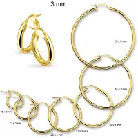 Trendjuwelier huiscollectie 4013187 Gouden oorringen 3 mm rond