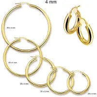 Trendjuwelier huiscollectie 4013194 Gouden oorringen 4 mm rond