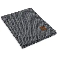 Knit Factory Juul Plaid - Antraciet/Licht Grijs - 160x130 cm
