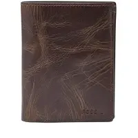 Fossil Leer portemonnee Derrick International Combi Dark Brown bruine