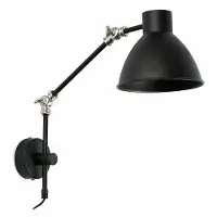 Faro Celia - wandverlichting met schakelaar - 15,5 x 42 x 14,5 cm - mat zwart