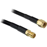 DeLOCK WiFi-antenne Aansluitkabel [1x RPSMA-stekker - 1x RPSMA-bus] 15 m Zwart