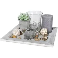 No name Decoratief dienblad met theelichtjes & kaarsen