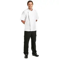Chef Works Springfield unisex koksbuis met rits wit S, Borstomvang: 92-97cm