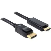 DeLOCK 82586 DisplayPort-kabel HDMI Aansluitkabel HDMI-A-stekker, DisplayPort-stekker 1 m Zwart Verdraaid, Vergulde steekcontacten, Afgeschermd (drievoudig)