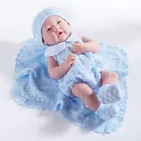 JC Toys Berenguer Babypoppen Blank Jongetje in Blauw met dekentje 38 cm