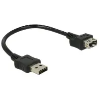 DeLOCK Easy-USB naar Easy-USB vormbare verlengkabel - USB2.0 - tot 0,5A / zwart - 0,20 meter