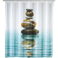 Wenko Douchegordijn Meditation 180x200cm polyester - Inclusief ophangringen - Waterdicht - Wasbaar - Sneldrogend