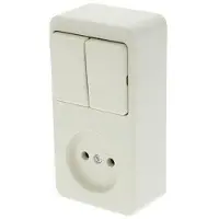 Berker Opbouw Combinatie - Serieschakelaar en Stopcontact - Crème