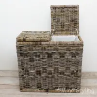 Huismerk Rotan grey Duo wasmand 70x36xH65 cm