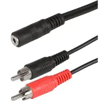 Scanpart Verloopkabel 3.5s(f)-2tulp(m) 0.2m