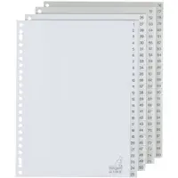 Kangaro plastic tabbladen A4 grijs met 100 tabs (23-gaats)