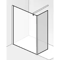 Saqu Modulo inloopdouche met zijwand incl. antikalk 110x30x210cm mat zwart