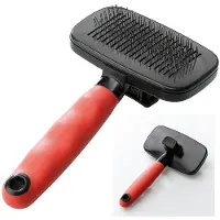 Ferplast Slicker Borstel Medium - Hondenvachtborstel - 16.3x9.7x5.6 cm Rood Zwart