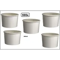 Themaparty 500x IJsbekers karton Wit 360ml