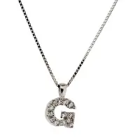 Orphelia alphabet/G - Alphabet letter G - Hanger met ketting 42 cm - 925 Sterlingzilver / Zirconium