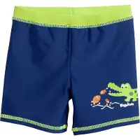 Playshoes Zwemshorts 'Krokodil' royal blue/koningsblauw / neongroen / pasteloranje