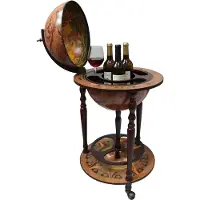 Brulo - Wereldbol - Globebar - Hout - Bruin - Carthago - 36 cm diameter
