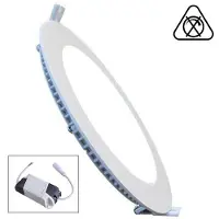 BES LED LED Downlight Slim - Inbouw Rond 18W - Helder/Koud Wit 6400K - Mat Wit Aluminium - Ø225mm