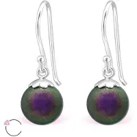 Montebello Oorbellen Arabesa Mauve Dames 925 Zilver - Swarovski Parel - 8 mm 23 mm