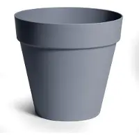Mega Collections Plantenpot/bloempot - kunststof - grijs - D39 x H35 cm - Plantenpotten