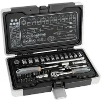Toolland 1/4" Dopsleutel- en Bitset - 40 stuks