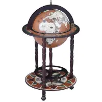Brulo - Wereldbol - Globebar - Hout - Bruin - Pytheas- 36 cm diameter