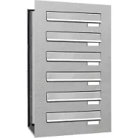 Brulo Inbouw brievenbus 6 adressen(1x6) inbouw