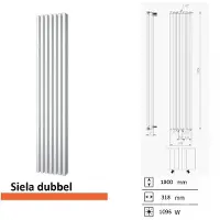 Boss & Wessing Handoekradiator Siela Dubbel 1800 x 318 mm Zwart