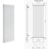 Boss & Wessing Designradiator Plieger Florence 1677 Watt Zijaansluiting 180x60 cm Pergamon